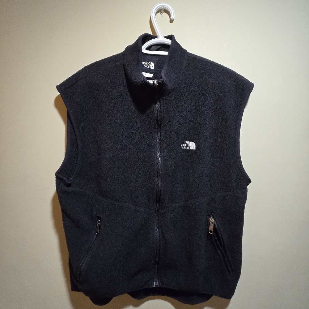 The North Face Black Fleece Zip-Up Vest - Size Large